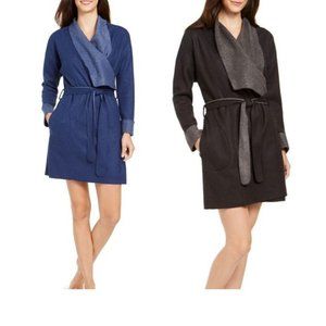 NWT! Alfani Black Super Soft Fleece Wrap Robe